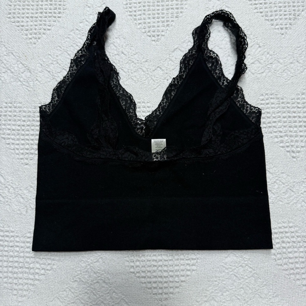 Bozzolo Ribbed Lacey Black Tank (S/M) - Picture 4 of 6